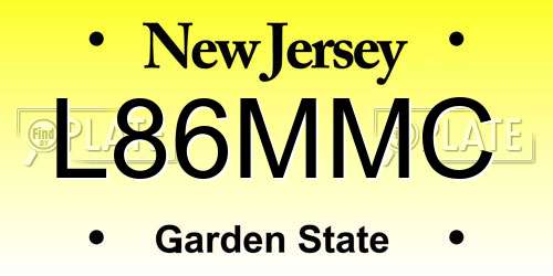 L86MMC New Jersey License Plate