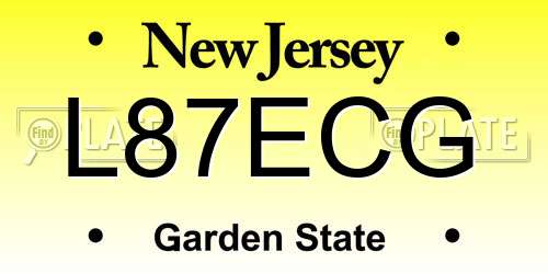 L87ECG New Jersey License Plate