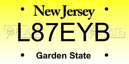 L87EYB New Jersey License Plate