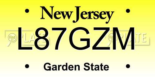 L87GZM New Jersey License Plate