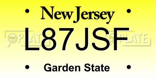 L87JSF New Jersey License Plate
