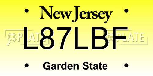 L87LBF New Jersey License Plate