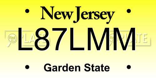 L87LMM New Jersey License Plate