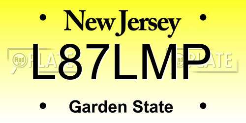 L87LMP New Jersey License Plate