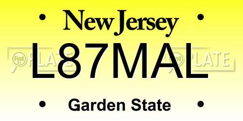 L87MAL New Jersey License Plate