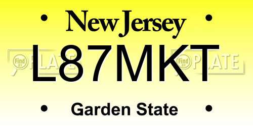 L87MKT New Jersey License Plate