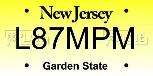 L87MPM New Jersey License Plate