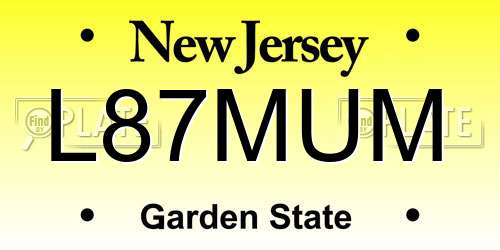 L87MUM New Jersey License Plate