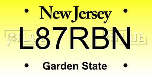L87RBN New Jersey License Plate