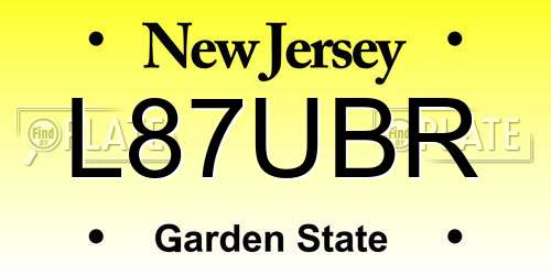 L87UBR New Jersey License Plate