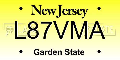 L87VMA New Jersey License Plate