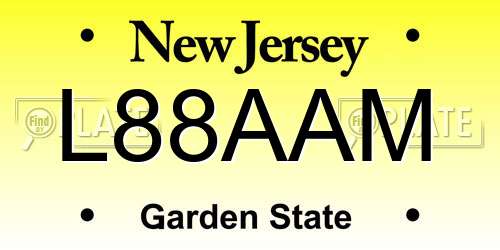 L88AAM New Jersey License Plate