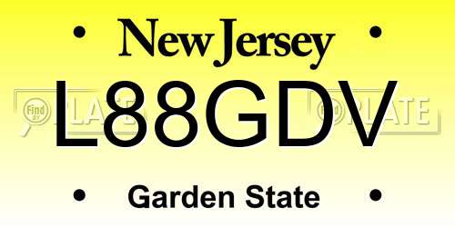 L88GDV New Jersey License Plate