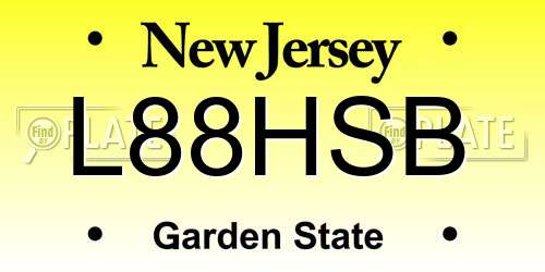 L88HSB New Jersey License Plate