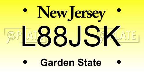 L88JSK New Jersey License Plate