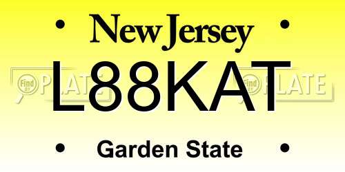 L88KAT New Jersey License Plate
