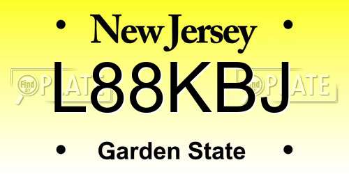 L88KBJ New Jersey License Plate