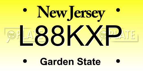 L88KXP New Jersey License Plate