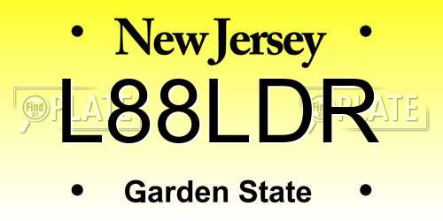 L88LDR New Jersey License Plate