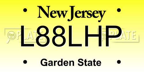 L88LHP New Jersey License Plate