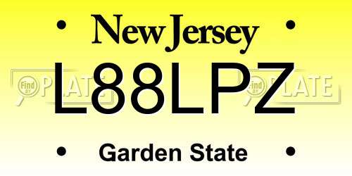 L88LPZ New Jersey License Plate