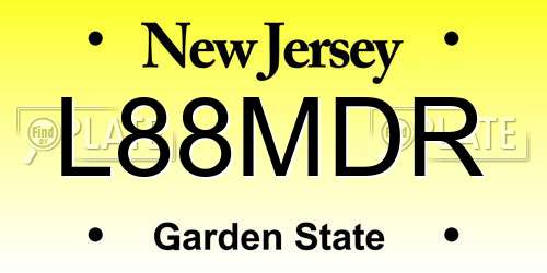 L88MDR New Jersey License Plate