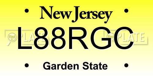 L88RGC New Jersey License Plate