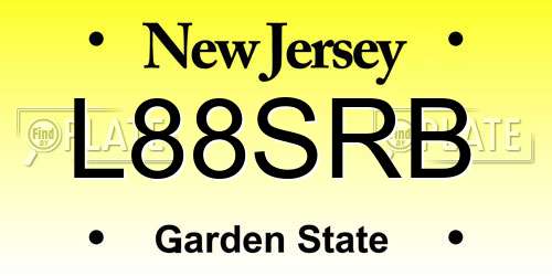 L88SRB New Jersey License Plate