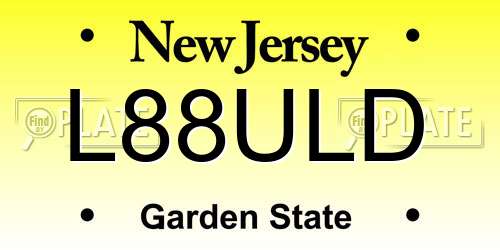 L88ULD New Jersey License Plate