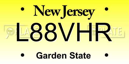 L88VHR New Jersey License Plate