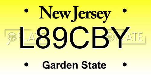 L89CBY New Jersey License Plate
