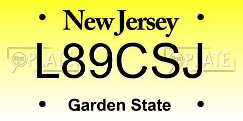 L89CSJ New Jersey License Plate