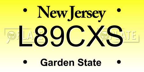 L89CXS New Jersey License Plate