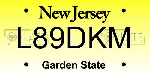 L89DKM New Jersey License Plate