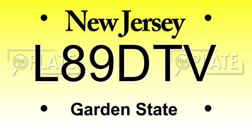 L89DTV New Jersey License Plate