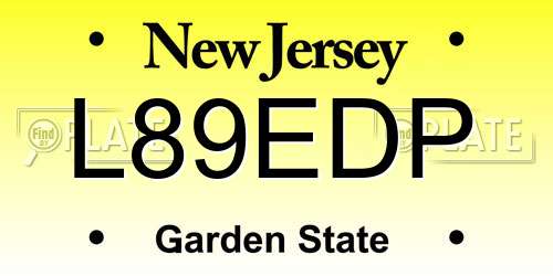 L89EDP New Jersey License Plate