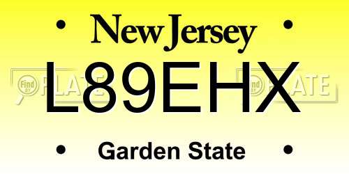 L89EHX New Jersey License Plate