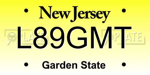 L89GMT New Jersey License Plate