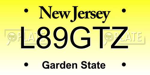 L89GTZ New Jersey License Plate
