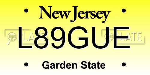 L89GUE New Jersey License Plate