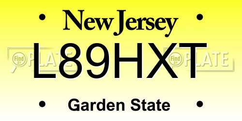 L89HXT New Jersey License Plate