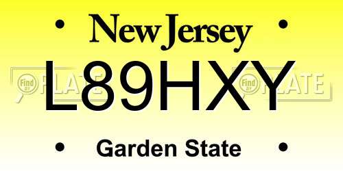 L89HXY New Jersey License Plate