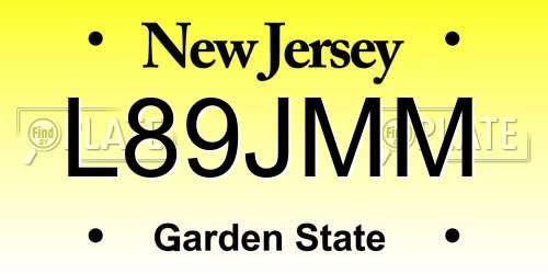 L89JMM New Jersey License Plate