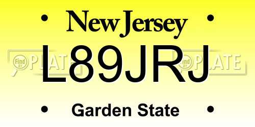 L89JRJ New Jersey License Plate