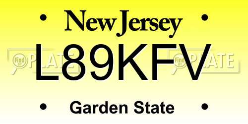 L89KFV New Jersey License Plate
