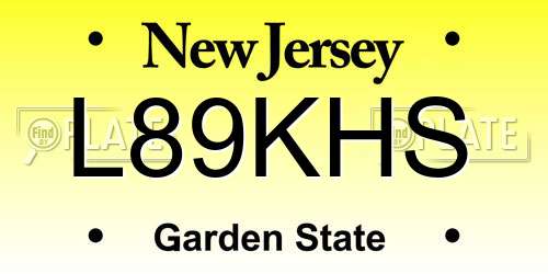 L89KHS New Jersey License Plate