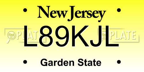 L89KJL New Jersey License Plate