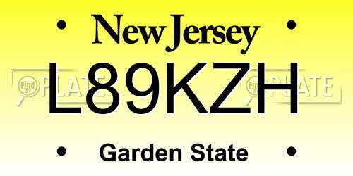 L89KZH New Jersey License Plate