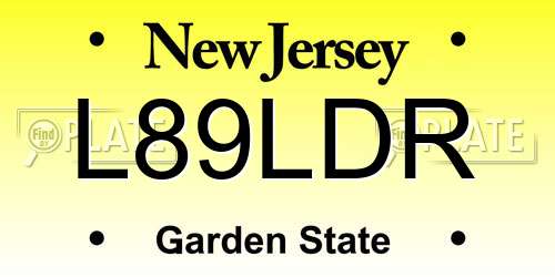 L89LDR New Jersey License Plate