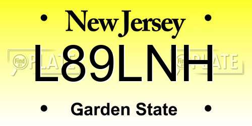 L89LNH New Jersey License Plate